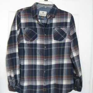 Legendary WhiteTails Flannel Shirt Jacket Fleece Plaid Button Up Shacket sz M